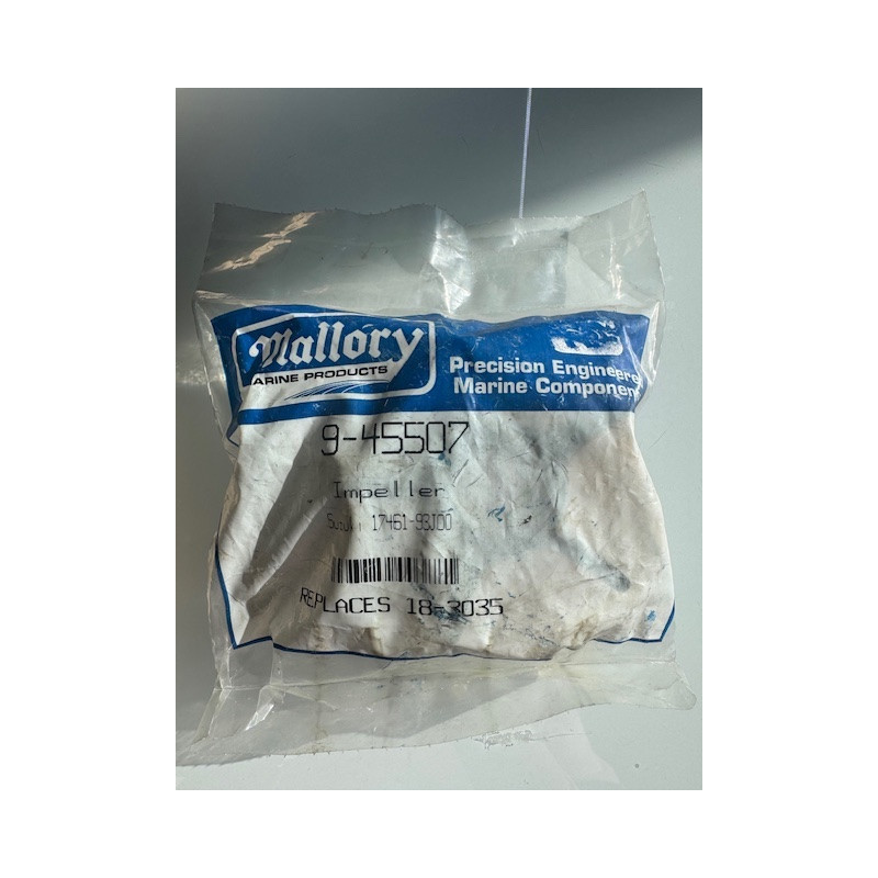 Impeller Mallory 9-45507 – Suzuki 17461-93J00 – Remplace 18-3035
