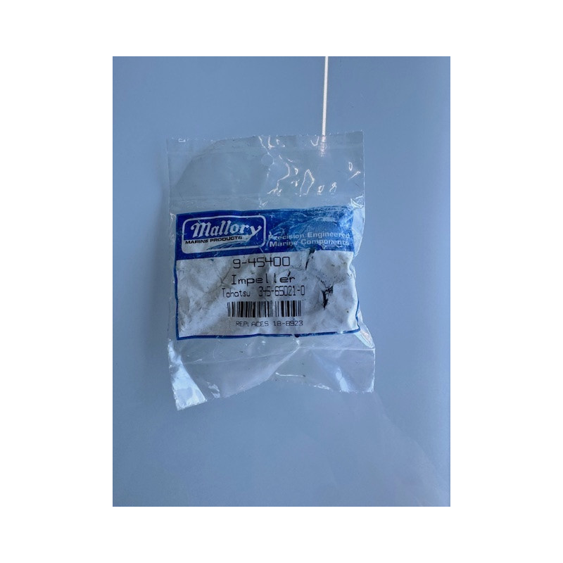 Impeller Mallory 9-45400 – Mercury 47-16154-1 / Tohatsu 3F5-65021-0 – Remplace 18-8923