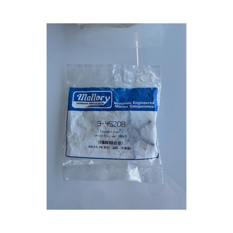 Impeller Mallory 9-45208 – Johnson / Evinrude 396809 – Remplace 18-3388
