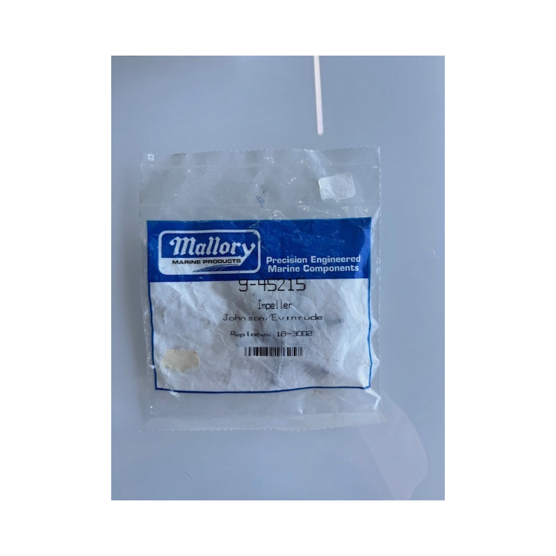 Impeller Mallory 9-45215 – Johnson/Evinrude 775518 / 375638 – GLM 89650 – Remplace 18-3002