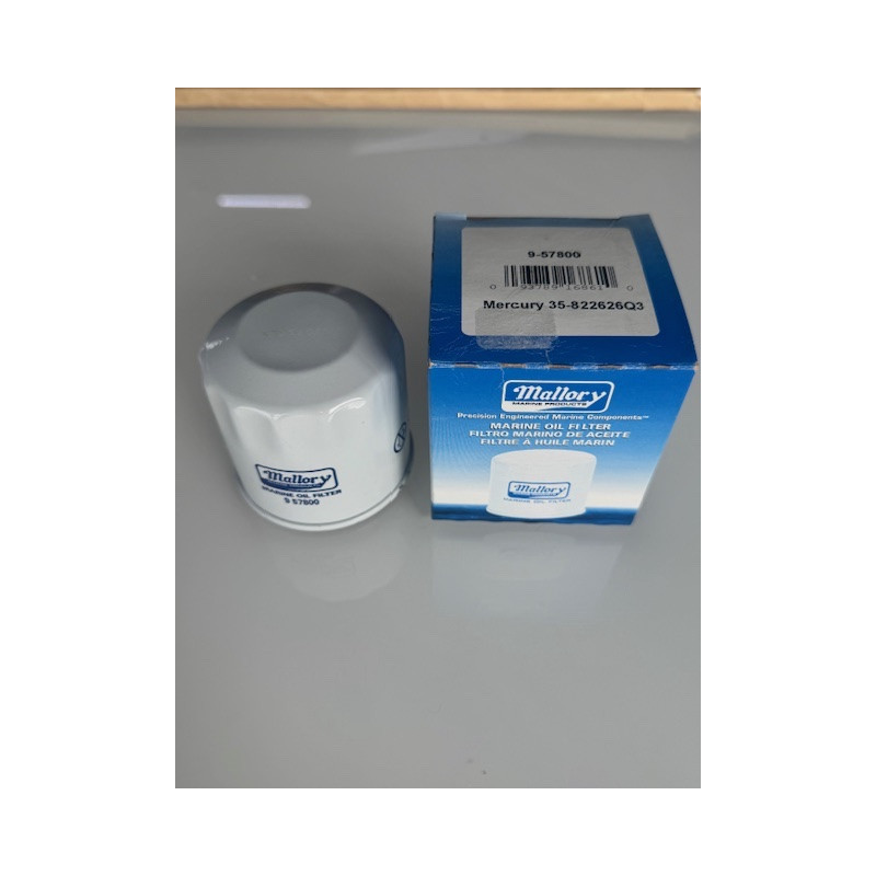 Filtre à huile Mallory 9-57800 Mercury 35-822626Q3