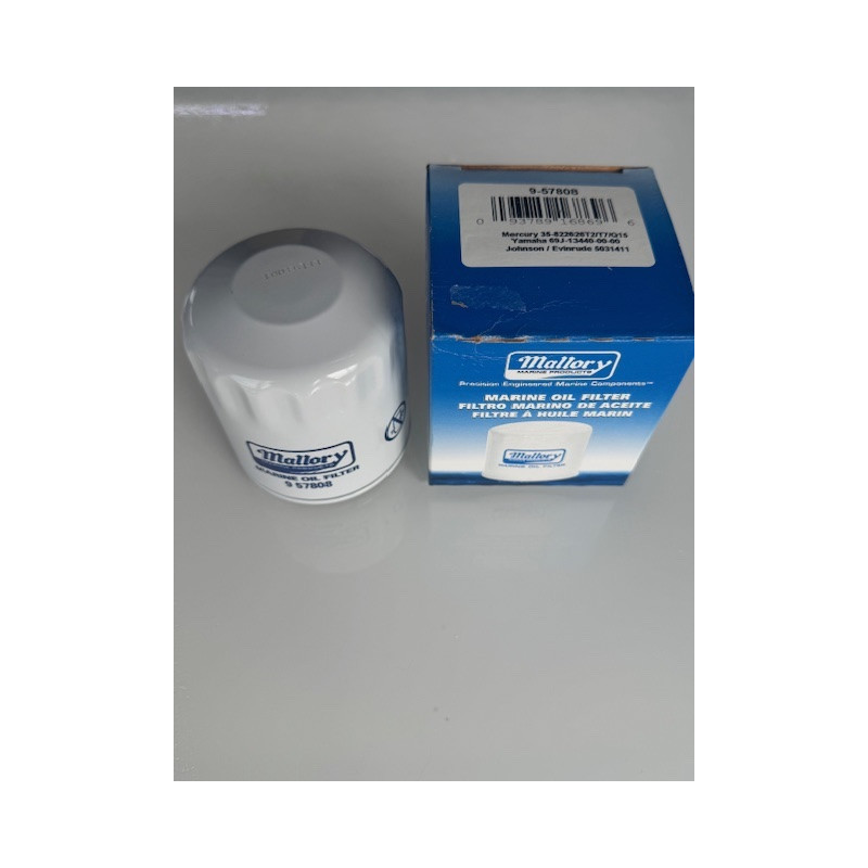 Filtre à huile Mallory 9-57808 Mercury 35-822626 Johnson Evinrude 5031411